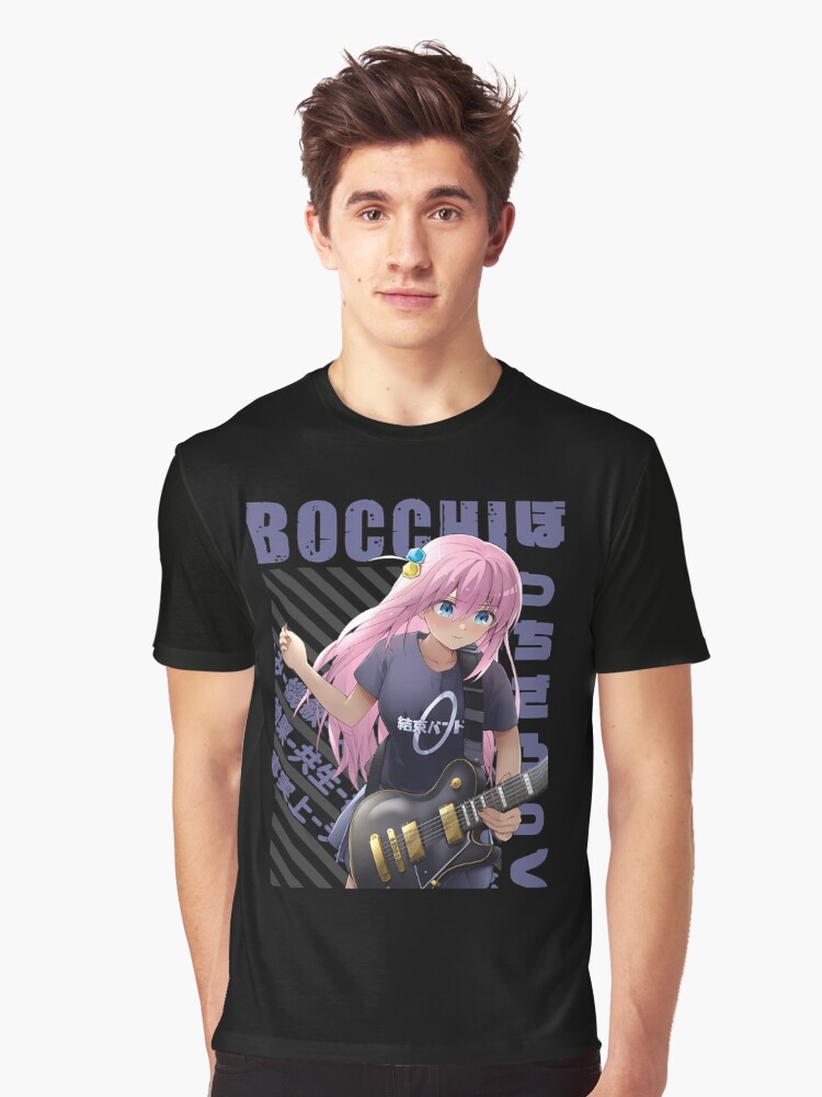 Aperçu 1 sur 5. T-shirt graphique avec l'œuvre Bocchi Le Rocher - Hitori Gotou créée et vendue par RobeSiebert.