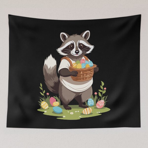 Item preview, Funny raccoon Easter bunny cute costume designed and sold by LuminOrb.