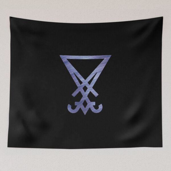 Item preview, blue brushed metal Lord Lucifer sigil designed and sold by Zevy-Darling.