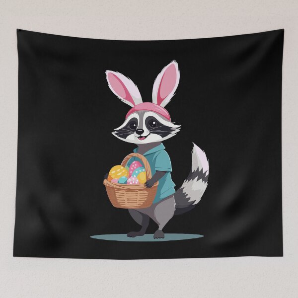Item preview, Funny raccoon Easter bunny cute costume designed and sold by LuminOrb.