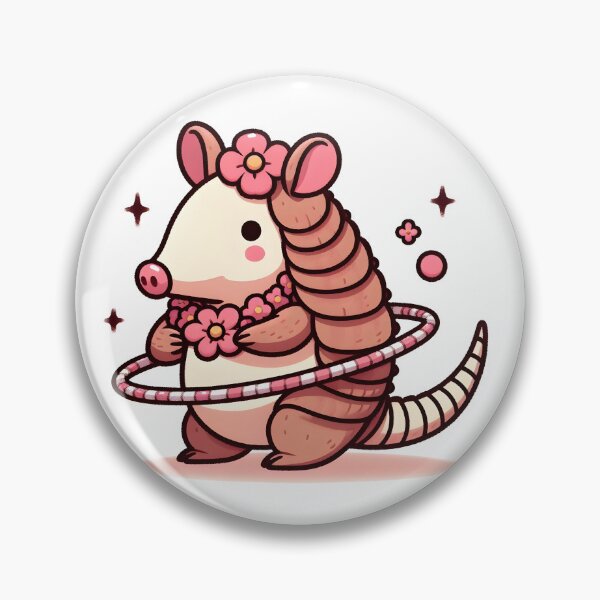 Item preview, Kawaii Armadillo With Flower Necklace designed and sold by CanvasCutie.