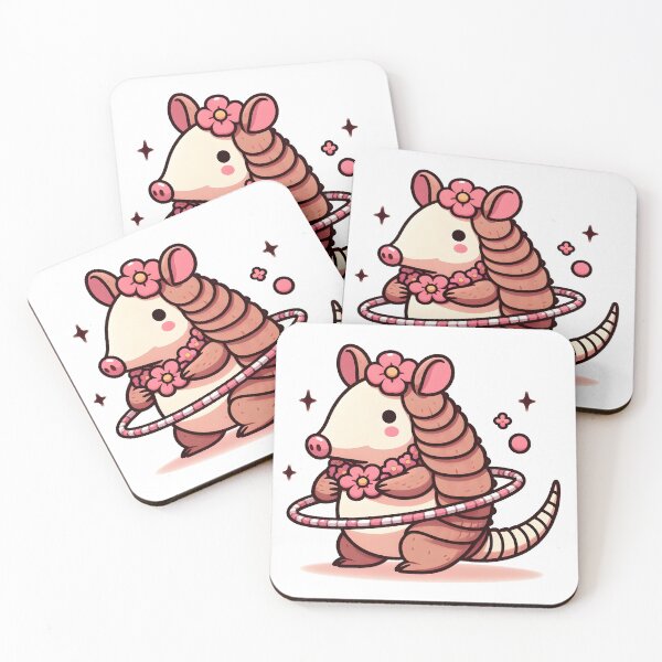 Item preview, Kawaii Armadillo With Flower Necklace designed and sold by CanvasCutie.