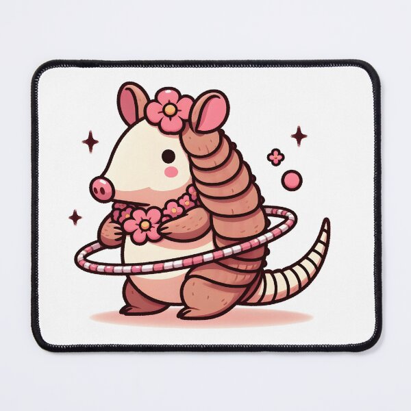Item preview, Kawaii Armadillo With Flower Necklace designed and sold by CanvasCutie.