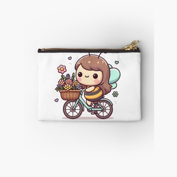 Item preview, Kawaii Bee On Bicycle With Flowers designed and sold by CanvasCutie.