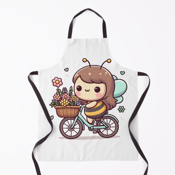 Item preview, Kawaii Bee On Bicycle With Flowers designed and sold by CanvasCutie.