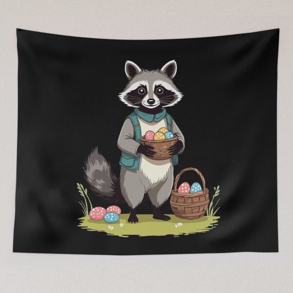 Item preview, Funny cute raccoon costume Easter eggs designed and sold by LuminOrb.