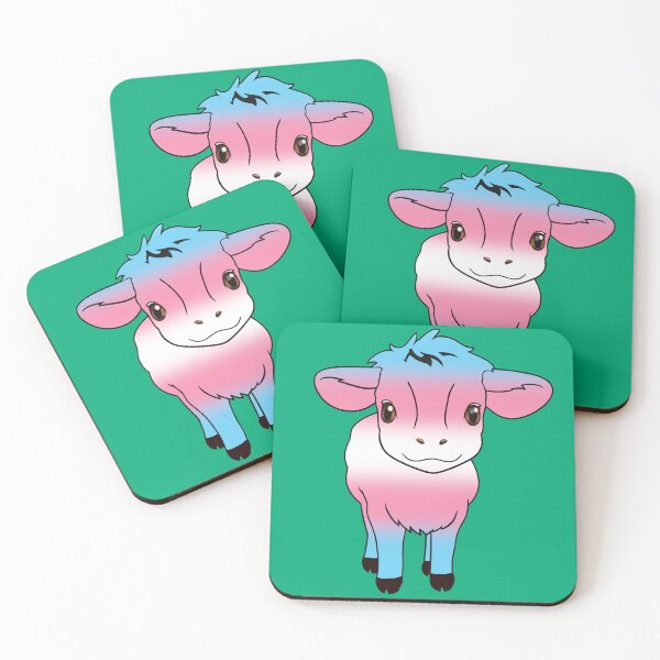 Item preview, Cute Transgender Pride Flag Cow, Kawaii Trans Pride Design designed and sold by Travelslightly.