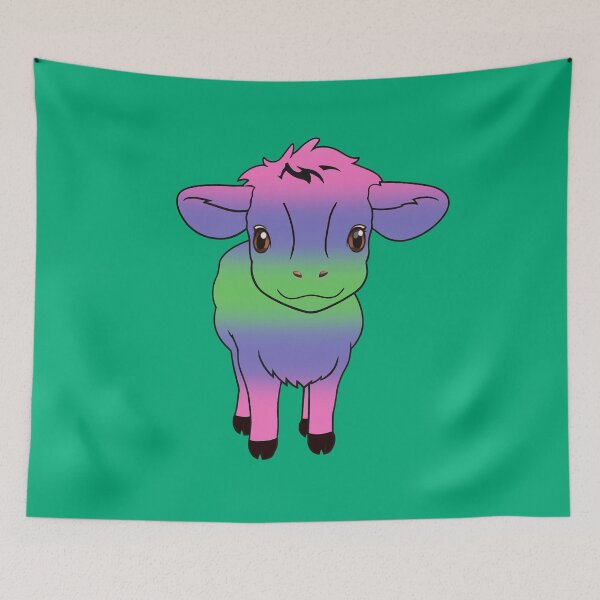 Item preview, Cute Trigender Pride Flag Cow, Kawaii Trigender Pride Design designed and sold by Travelslightly.