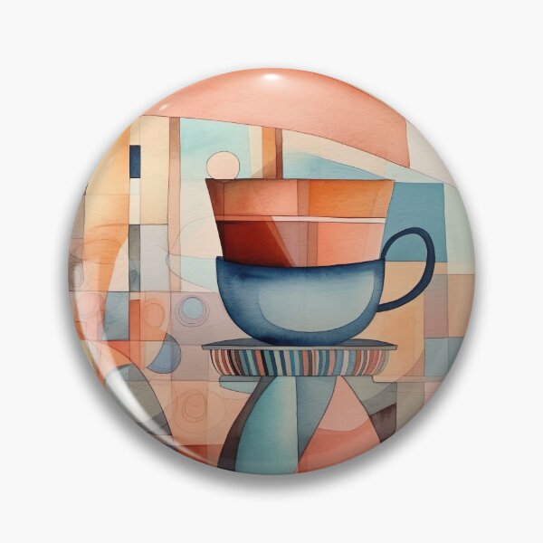 Item preview, symbols of coffee painted in cubist's watercolor style 3 designed and sold by FlaskLab.