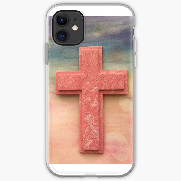 Pink Watercolor Cross iPhone Soft Case