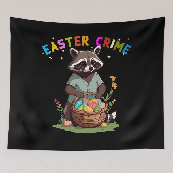 Item preview, Easter crime raccoon Easter bunny design designed and sold by LuminOrb.