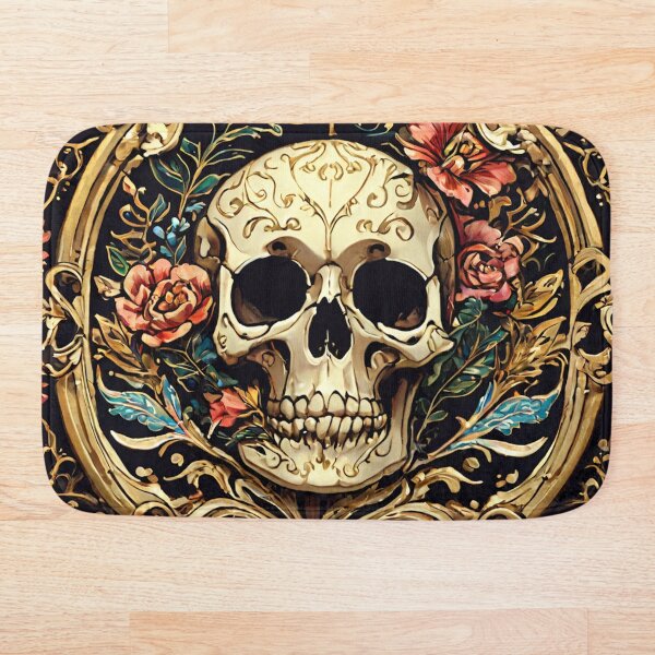 Aperçu de l'œuvre Skull and Flowers créée et vendue par NerdscapeDC.