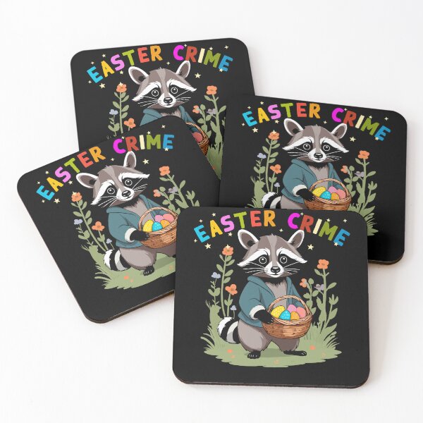 Item preview, Funny raccoon Easter bunny & Easter eggs design designed and sold by LuminOrb.