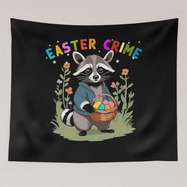 Item preview, Funny raccoon Easter bunny & Easter eggs design designed and sold by LuminOrb.