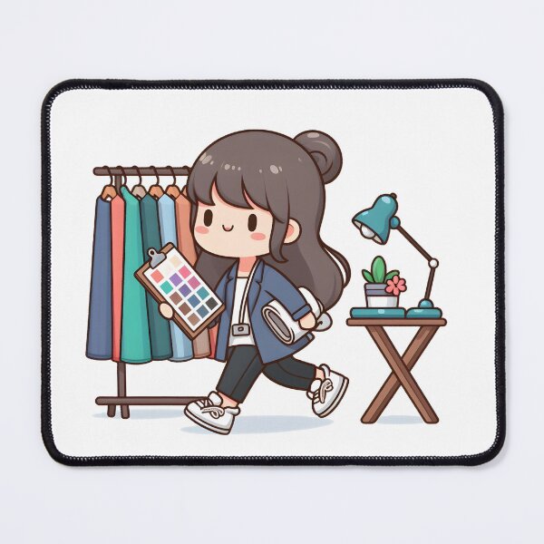 Item preview, Kawaii Fashion Designer With Fabric Swatches designed and sold by CanvasCutie.