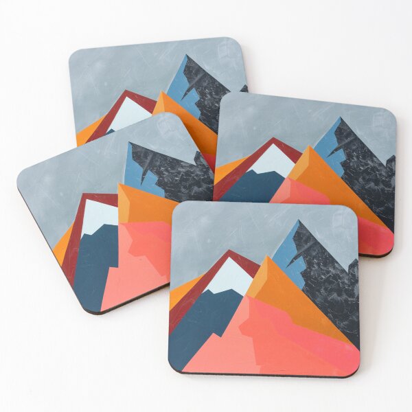 Item preview, Abstract mountain peaks bold contrasting colours Active Outdoors Inspired Art designed and sold by CDC40.