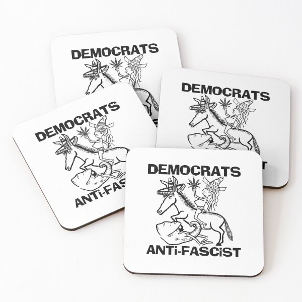 Item preview, DEMOCRATS ~ ANTI-FASCIST ~ DONKEY TRAMPLING ELEPHANT ~ (V-6-89) designed and sold by RodeoMalibu.