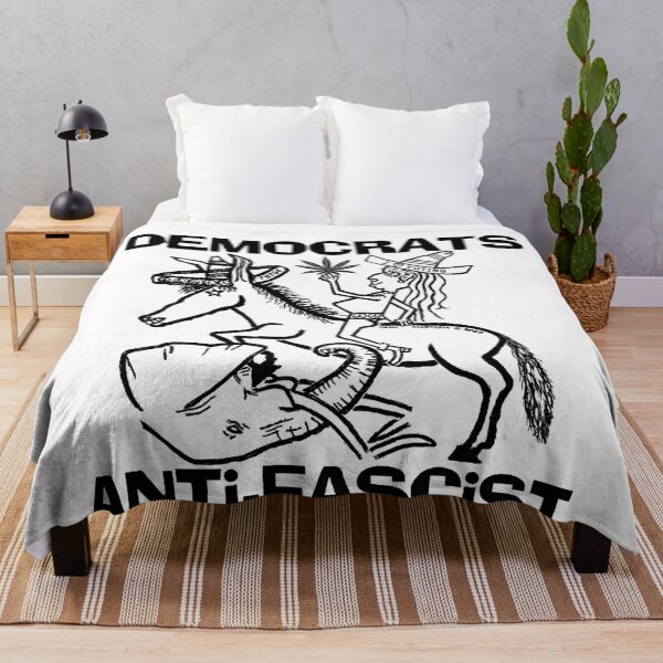 Item preview, DEMOCRATS ~ ANTI-FASCIST ~ DONKEY TRAMPLING ELEPHANT ~ (V-6-89) designed and sold by RodeoMalibu.
