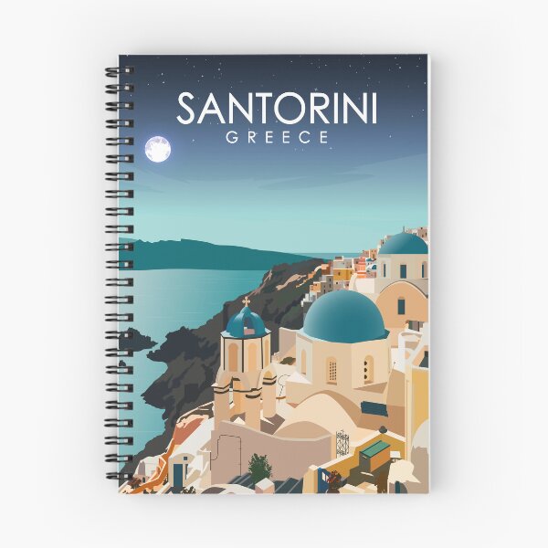 Item preview, Santorini Greece Island Minimal Retro Aegean Sea Travel Poster designed and sold by Stadify.