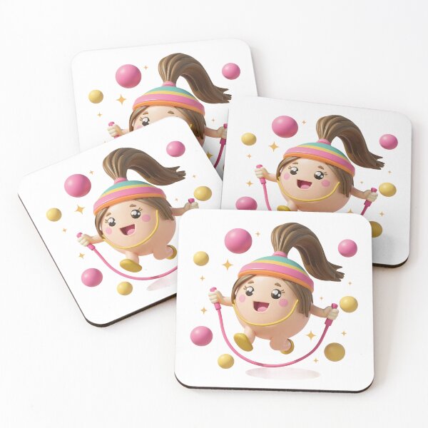 Item preview, A delightful and adorable 3D kawaii egg character is joyfully jumping rope, designed and sold by brokenpones.