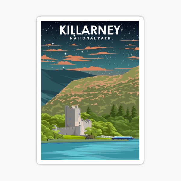 Item preview, Killarney National Parkat night Nature Landscape Travel Poster designed and sold by Stadify.