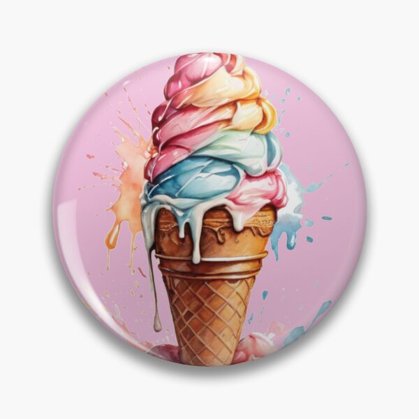 Item preview, a colorful soft ice cream as a watercolor designed and sold by Rose Design & Photos.