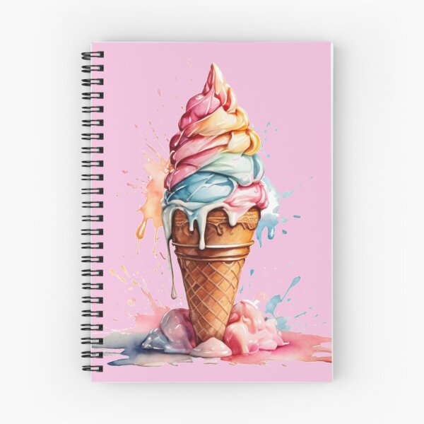 Item preview, a colorful soft ice cream as a watercolor designed and sold by Rose Design & Photos.