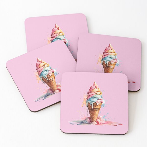Item preview, a colorful soft ice cream as a watercolor designed and sold by Rose Design & Photos.