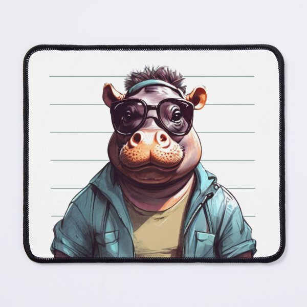 Item preview, Cool hippo dude in a denim jacket and sunglasses. designed and sold by SaraSumi.