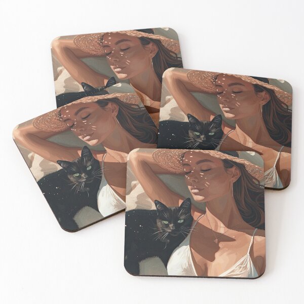 Item preview, Sunbathing with her Black Cat designed and sold by Ese Isa.