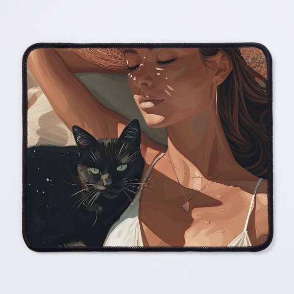 Item preview, Sunbathing with her Black Cat designed and sold by Ese Isa.