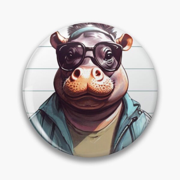 Item preview, Cool hippo dude in a denim jacket and sunglasses. designed and sold by SaraSumi.