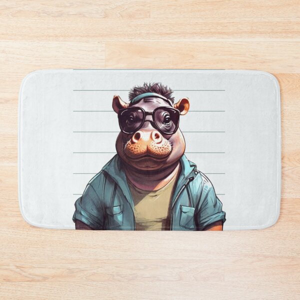 Item preview, Cool hippo dude in a denim jacket and sunglasses. designed and sold by SaraSumi.
