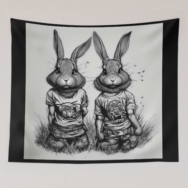 Item preview, Angry rabbits designed and sold by Attic-Junk.