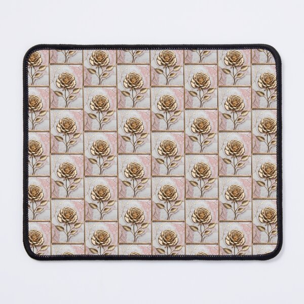 Item preview, Pink Marble with Gold Rose Inlay Pattern designed and sold by Petalandfur.