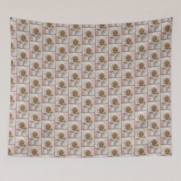 Item preview, Pink Marble with Gold Rose Inlay Pattern designed and sold by Petalandfur.