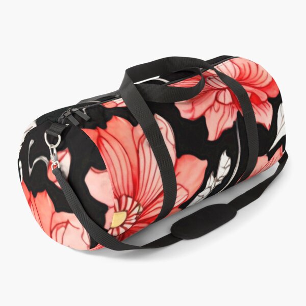 Item preview, Red flowers on black designed and sold by Flowersonstuff.