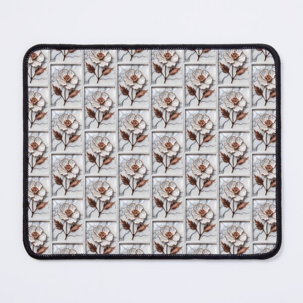 Item preview, White Marble with Copper Carnation Inlay Pattern designed and sold by Petalandfur.