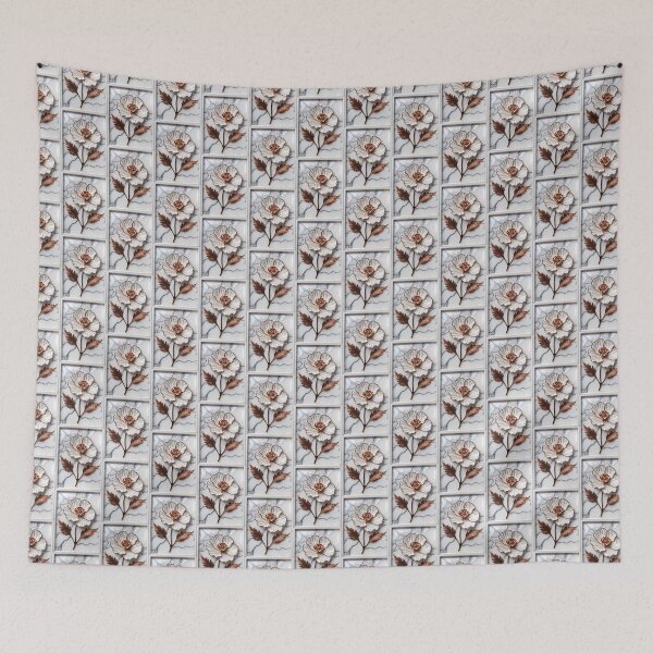 Item preview, White Marble with Copper Carnation Inlay Pattern designed and sold by Petalandfur.