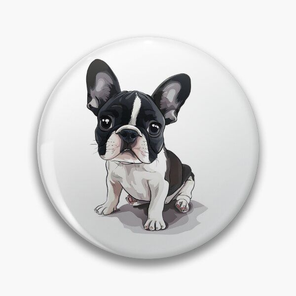 Item preview, dog,Cartoon French Bulldog puppy black white smile.cheerful and happy feeling. A happy day  best friend. designed and sold by creatorzame.