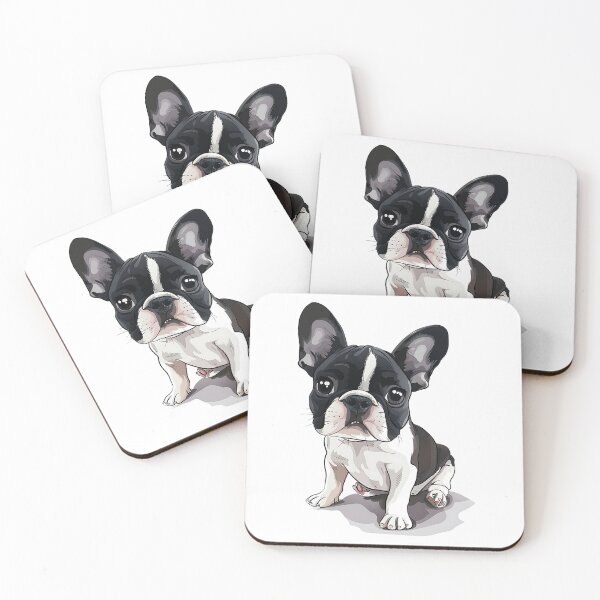Item preview, dog,Cartoon French Bulldog puppy black white smile.cheerful and happy feeling. A happy day  best friend. designed and sold by creatorzame.
