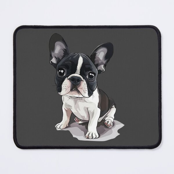 Item preview, dog,Cartoon French Bulldog puppy black white smile.cheerful and happy feeling. A happy day  best friend. designed and sold by creatorzame.