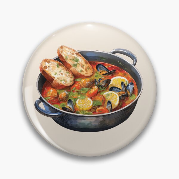 Item preview, Bouillabaisse - French Seafood Stew Served With Bread designed and sold by Alicia Chee.