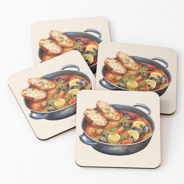 Item preview, Bouillabaisse - French Seafood Stew Served With Bread designed and sold by Alicia Chee.