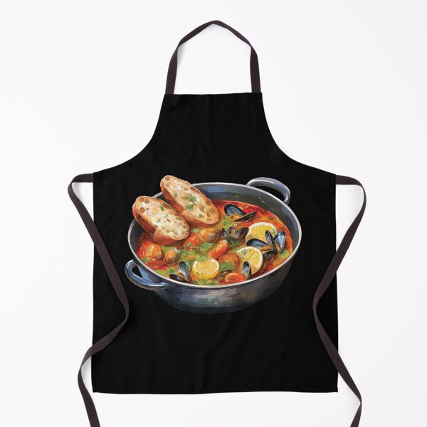 Aperçu de l'œuvre Bouillabaisse - Ragoût de fruits de mer français servi avec du pain créée et vendue par Alicia Chee.