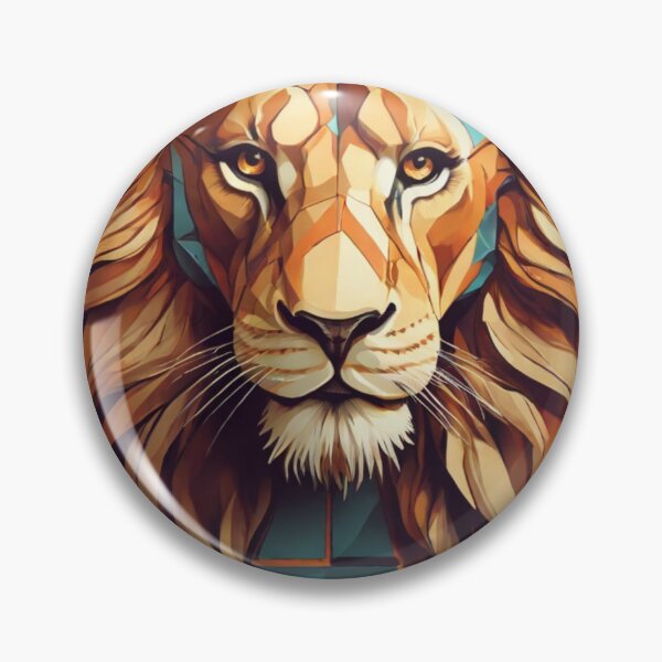 Item preview, Geo-Lion Majesty: Retro-Futuristic Fusion Tee designed and sold by NEWMANTRENDS.