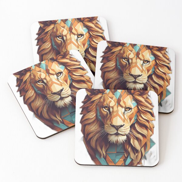 Item preview, Geo-Lion Majesty: Retro-Futuristic Fusion Tee designed and sold by NEWMANTRENDS.