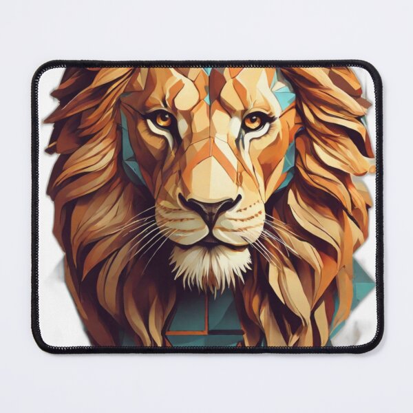Item preview, Geo-Lion Majesty: Retro-Futuristic Fusion Tee designed and sold by NEWMANTRENDS.