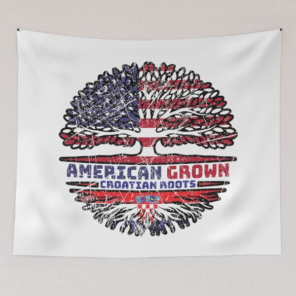 Item preview, Croatian Croatia US American USA United States Tree Roots Flag designed and sold by FlagX.