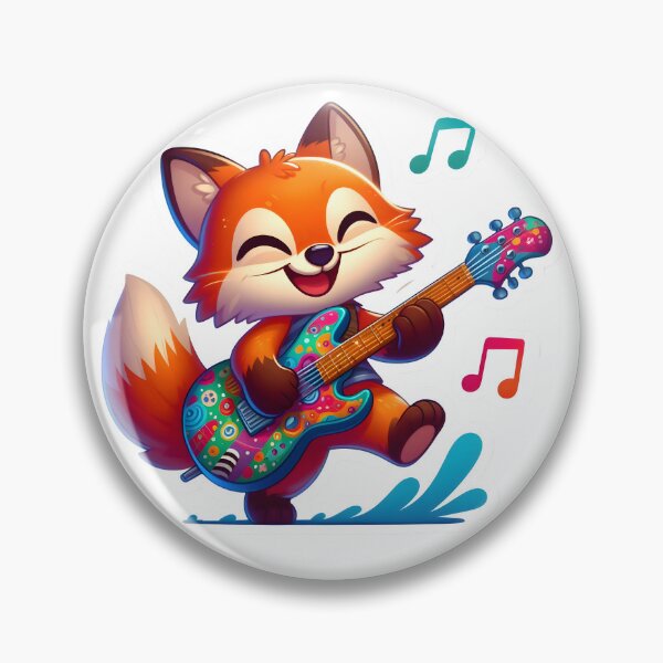 Item preview, Melodic Fox: Whimsical Guitar Groove designed and sold by AI-Only Creations.